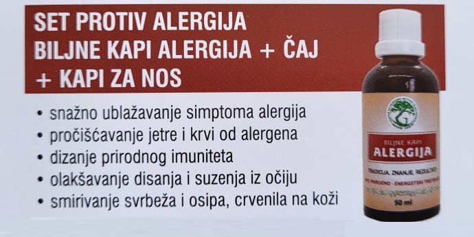 Biljne kapi ALERGIJA - Prirodna zaštita od alergija