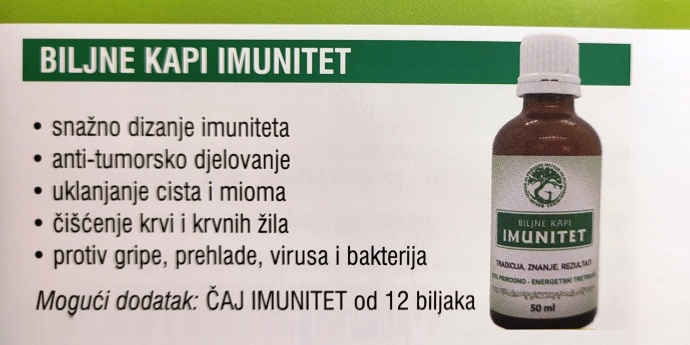 Biljne kapi IMUNITET - Prirodna podrška vašem tijelu