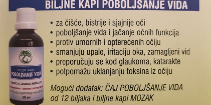 Biljne kapi POBOLJŠANJE VIDA - – prirodna podrška vašem vidu